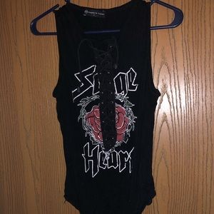 Lace up bodysuit FTF with rose “Savage Heart”